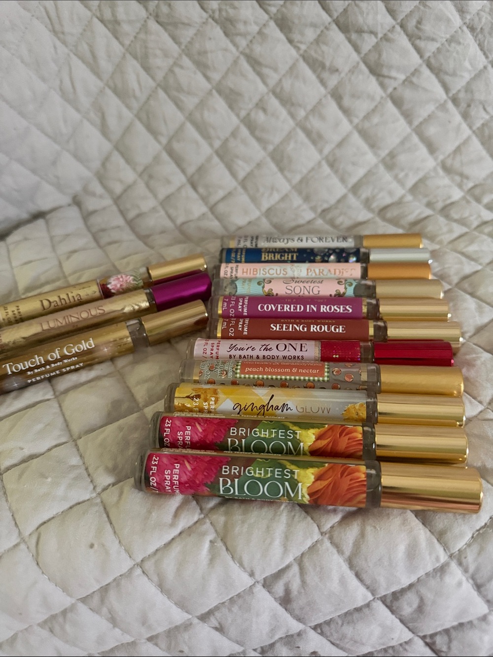 Bath & Body Works Floral Roller Fragrance Collection - Pink, Gold, Red, Green